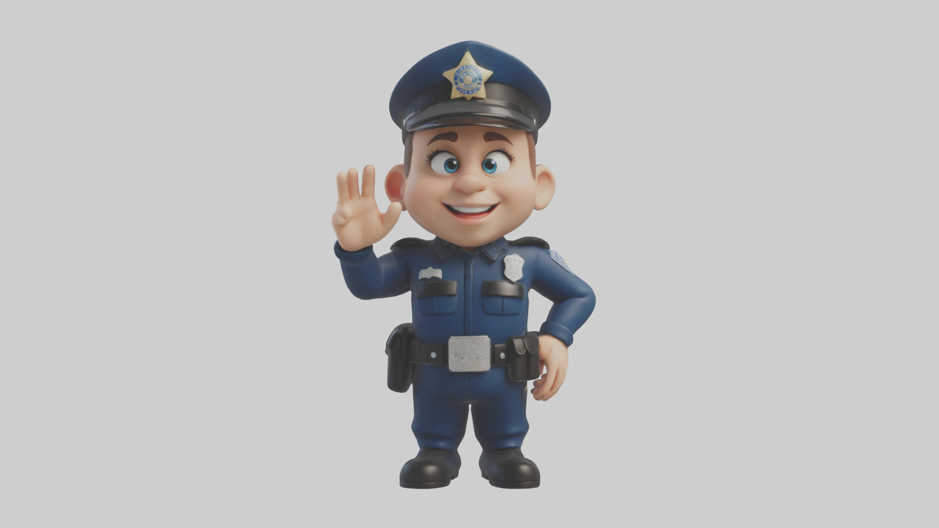 Cartoon Police Officer model 3D model_9