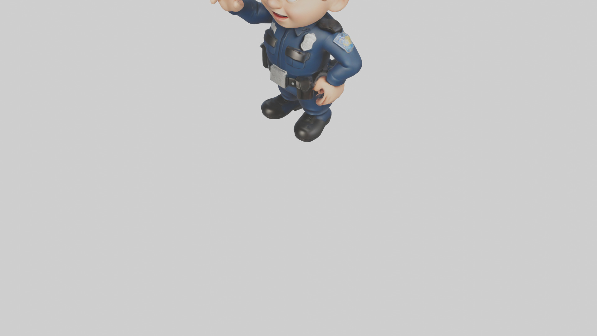 Cartoon Police Officer model 3D model_5