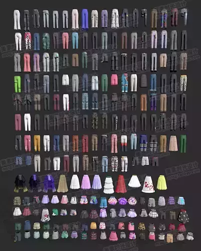 Many Cartoon Cloth with Texture Low-poly 3D model game ready 2