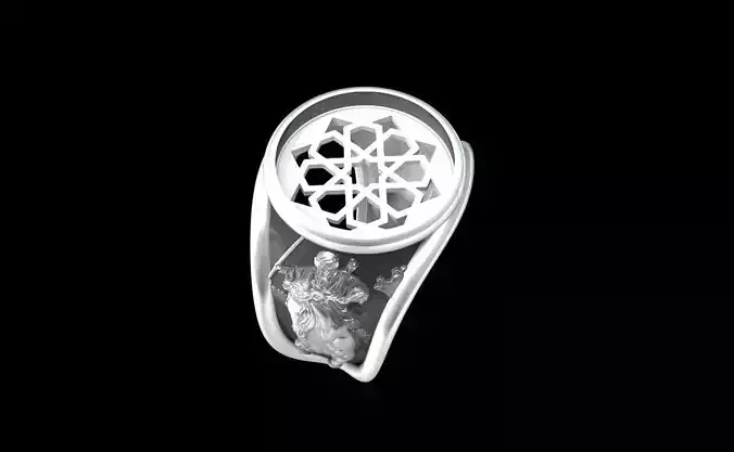 Signet ring first horseman of apocalypse 3D print model
