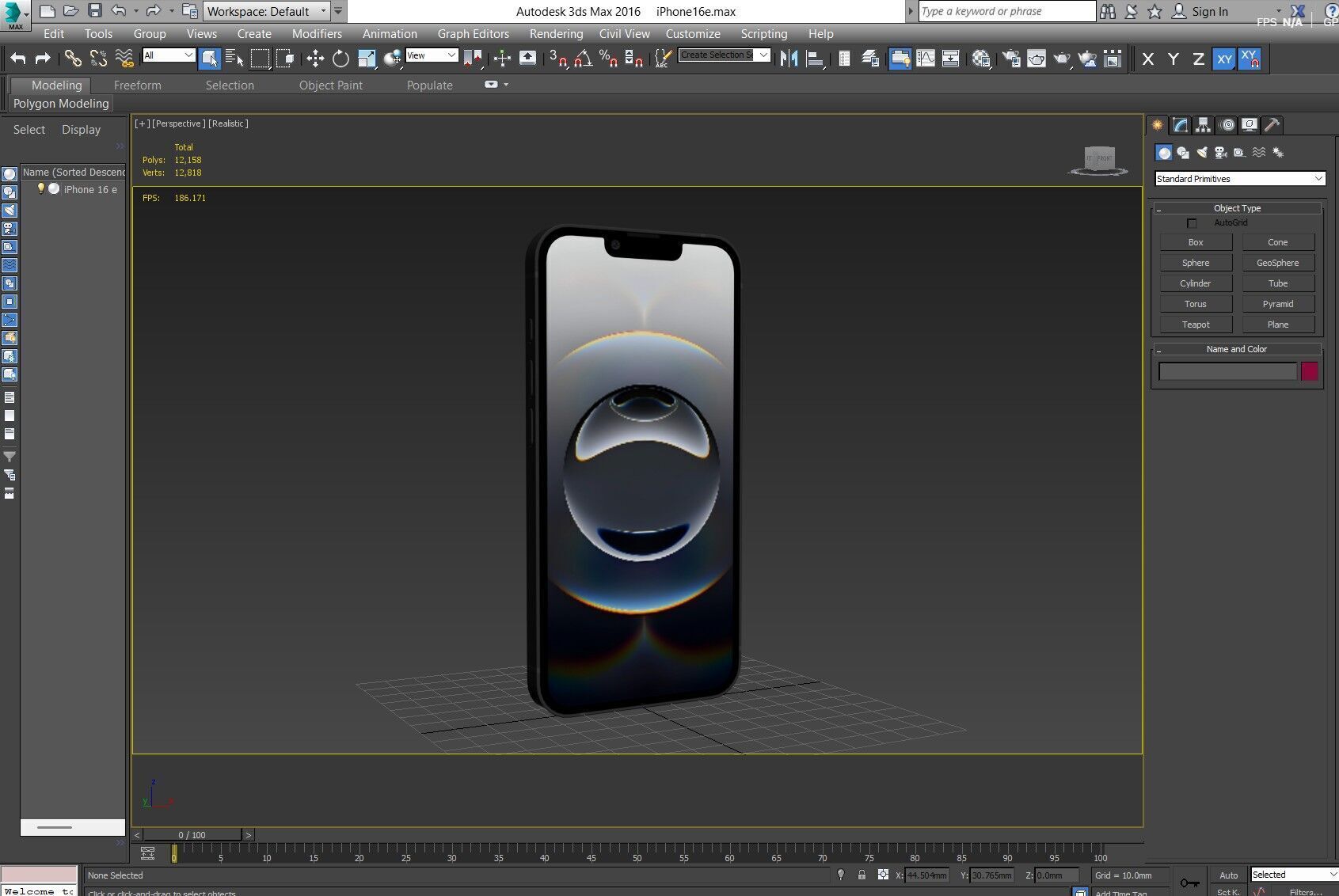 Apple iPhone 16e Low-poly 3D model_30
