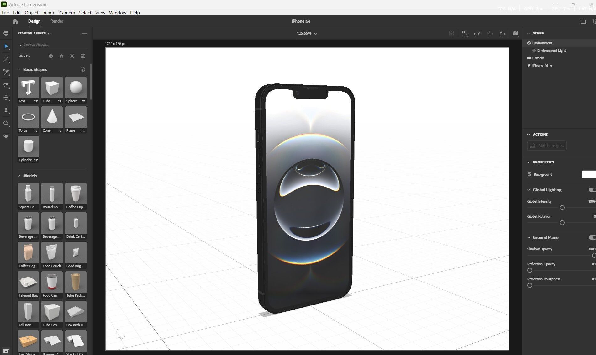 Apple iPhone 16e Low-poly 3D model_26
