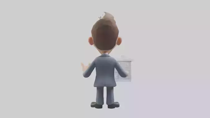 Cartoon Real Estate Agent model