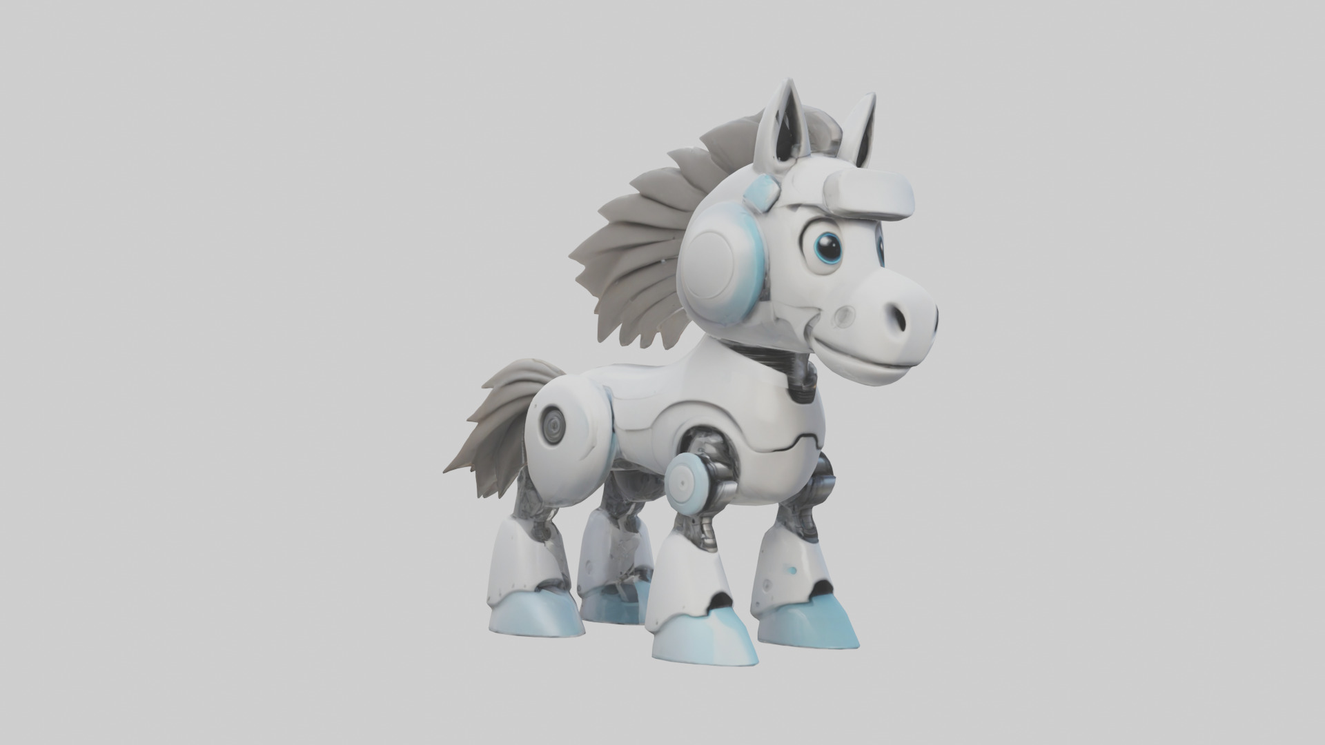 Cartoon Robot Horse model 3D model_7