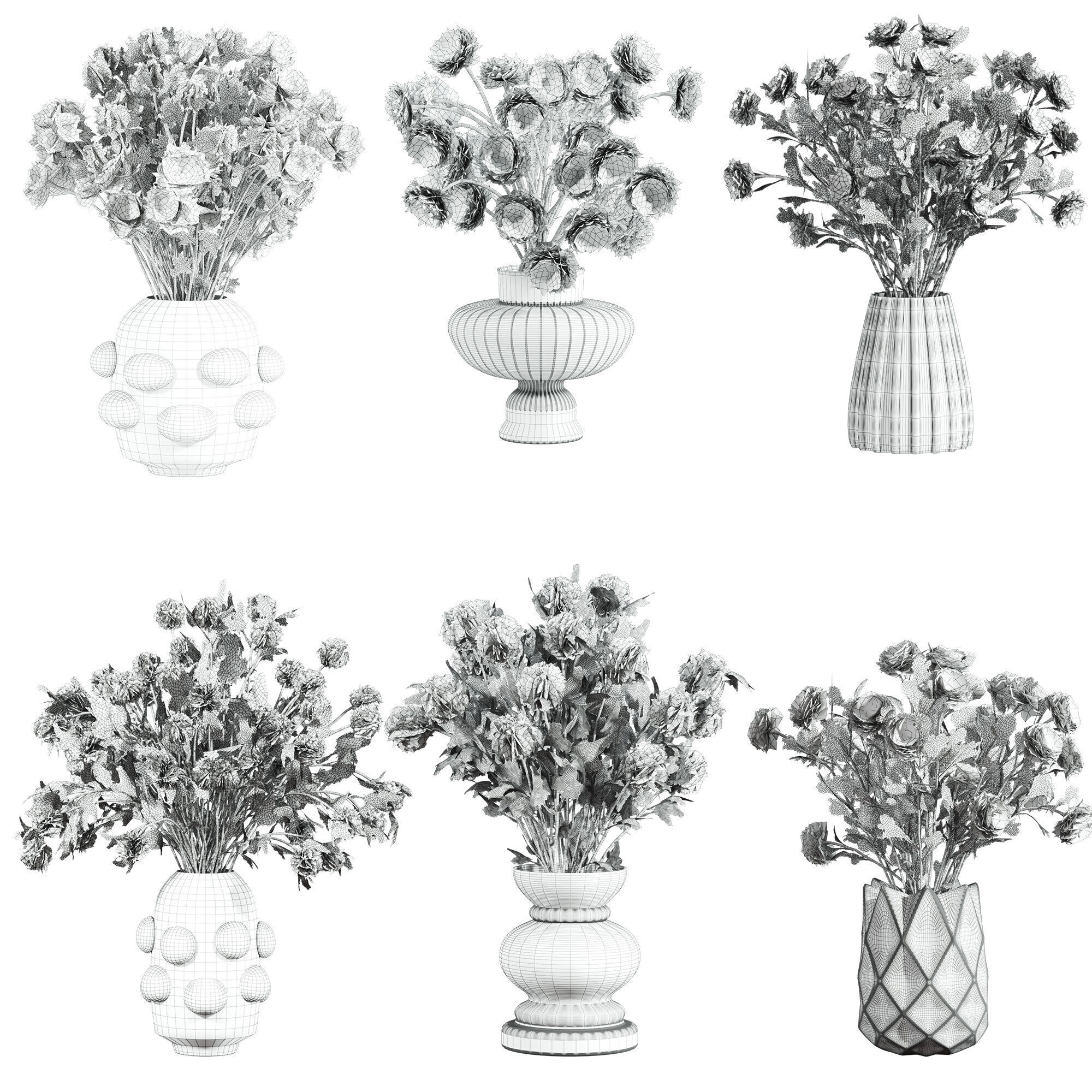bouquet set 3D model_1
