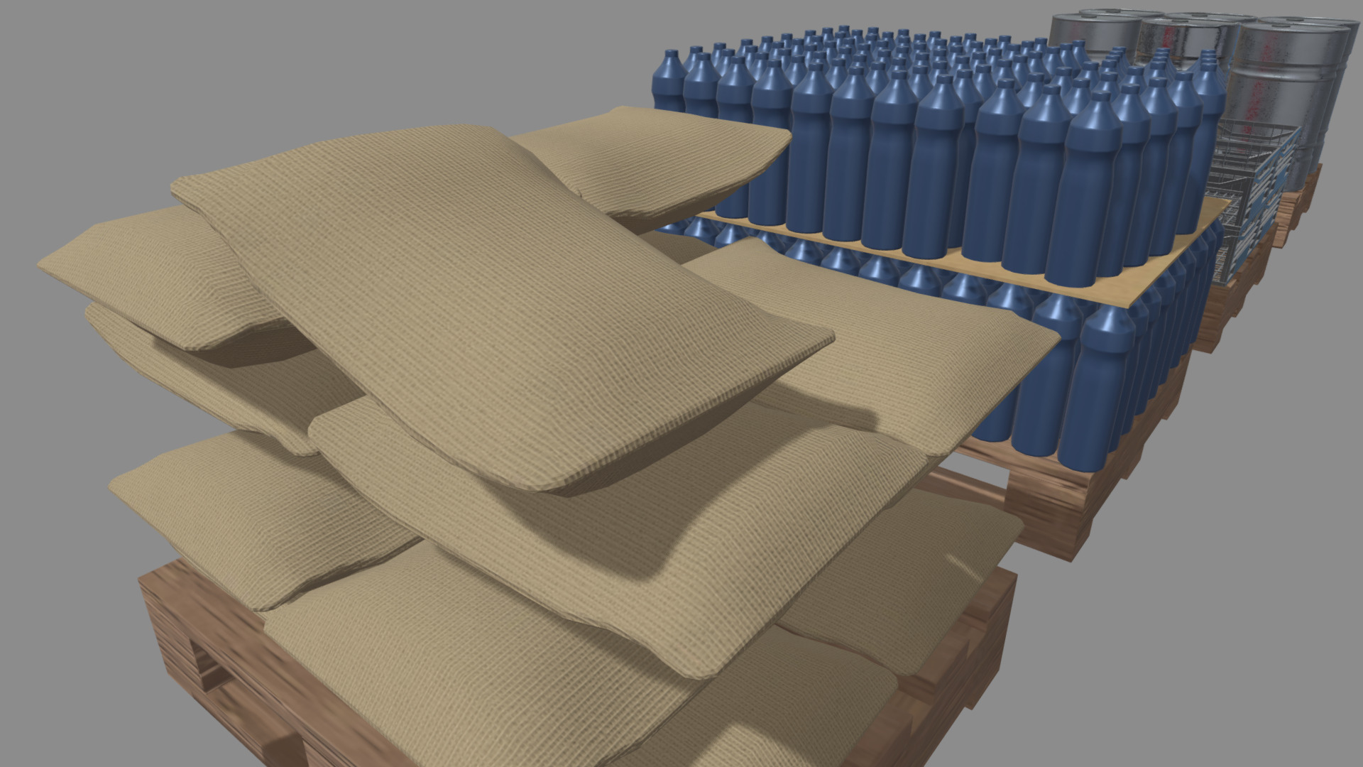 Wooden Pallets Pack Low-poly 3D model_8