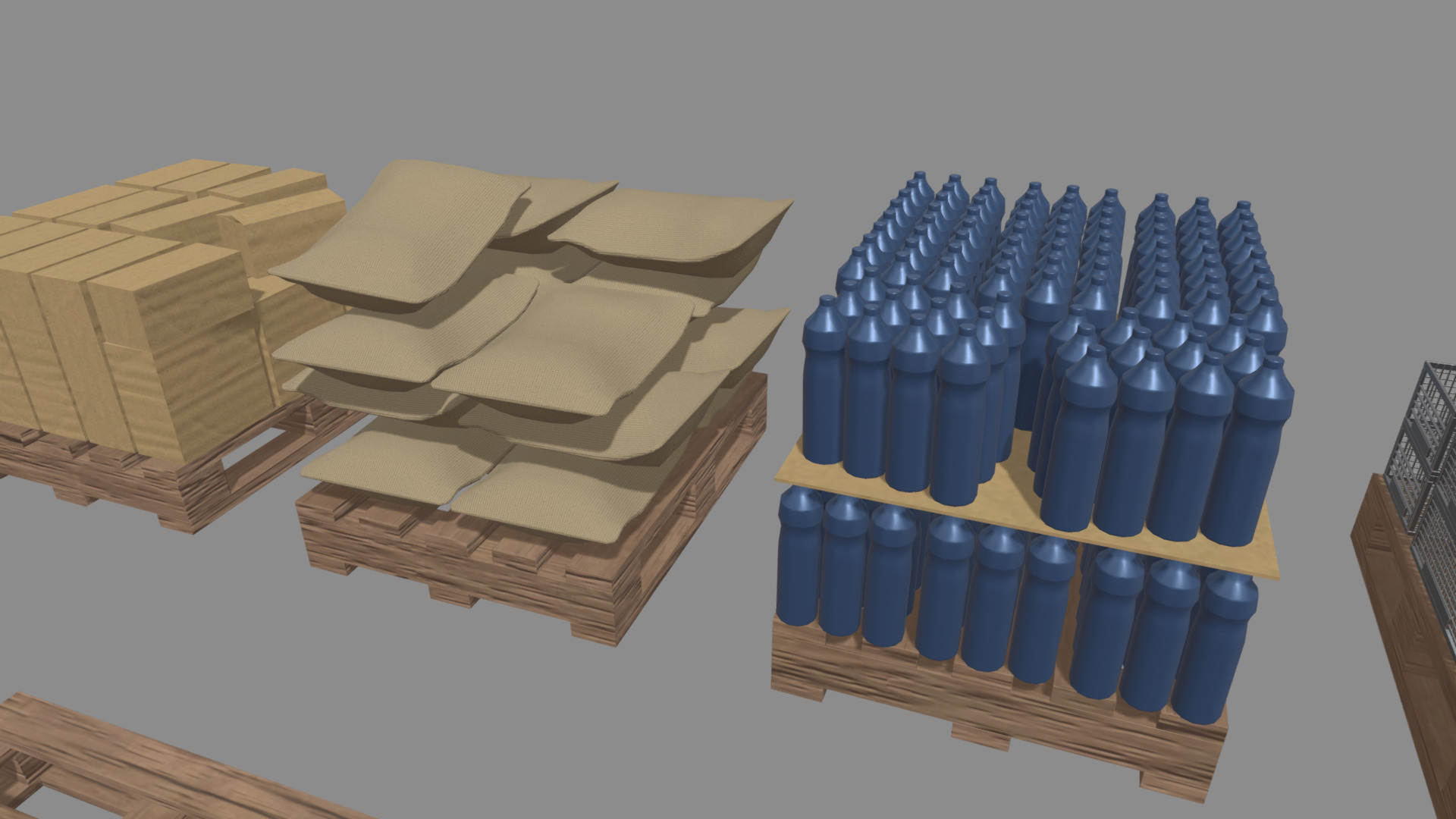 Wooden Pallets Pack Low-poly 3D model_6