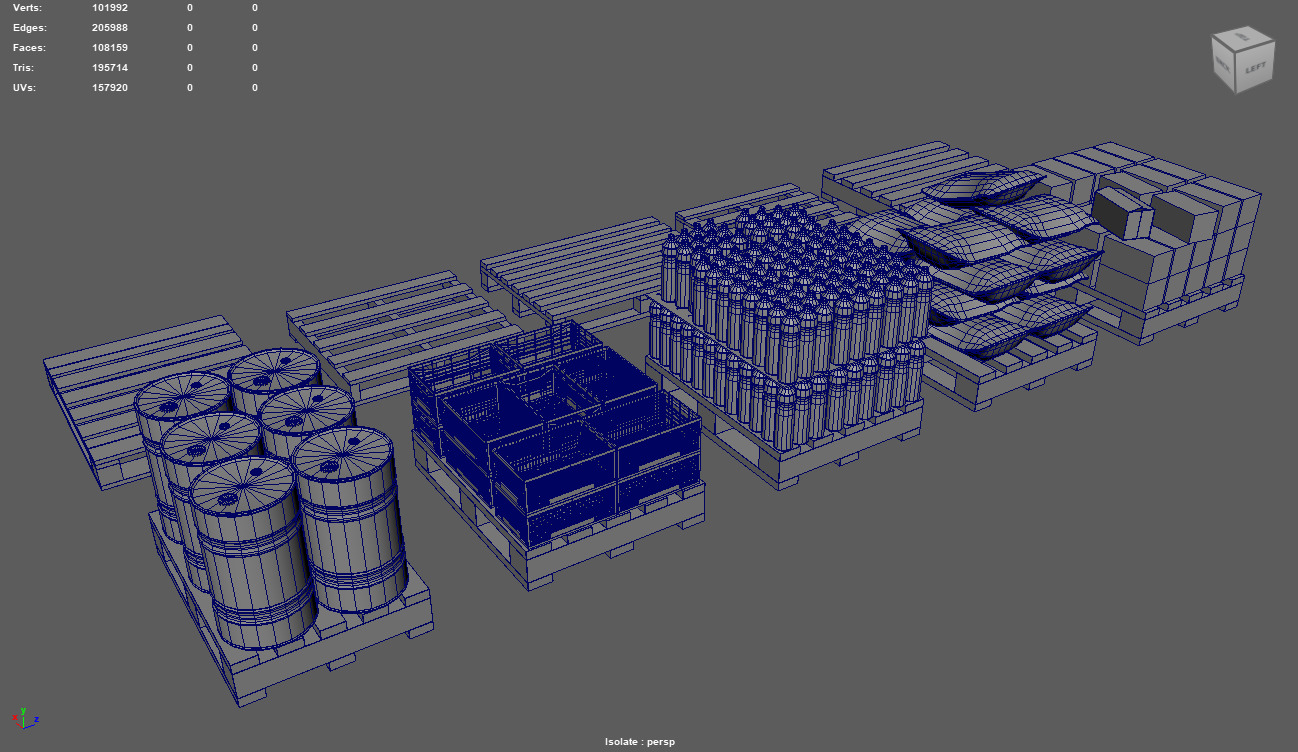 Wooden Pallets Pack Low-poly 3D model_18