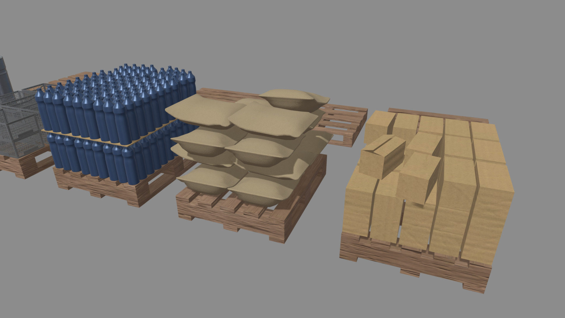 Wooden Pallets Pack Low-poly 3D model_7