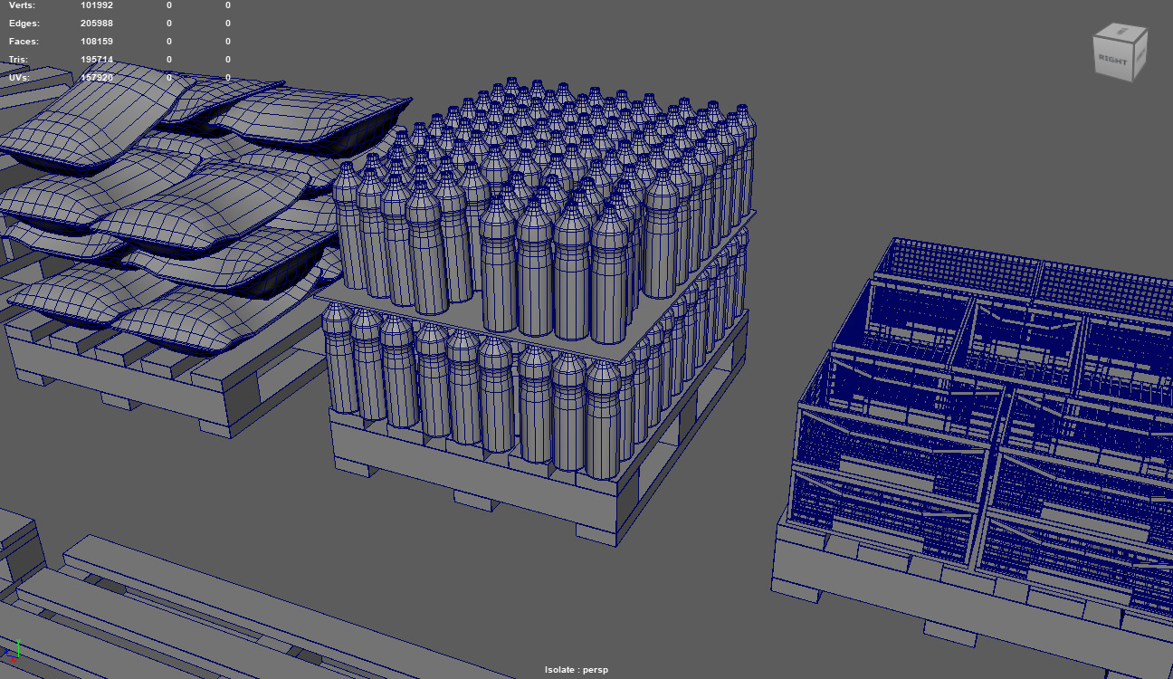 Wooden Pallets Pack Low-poly 3D model_13