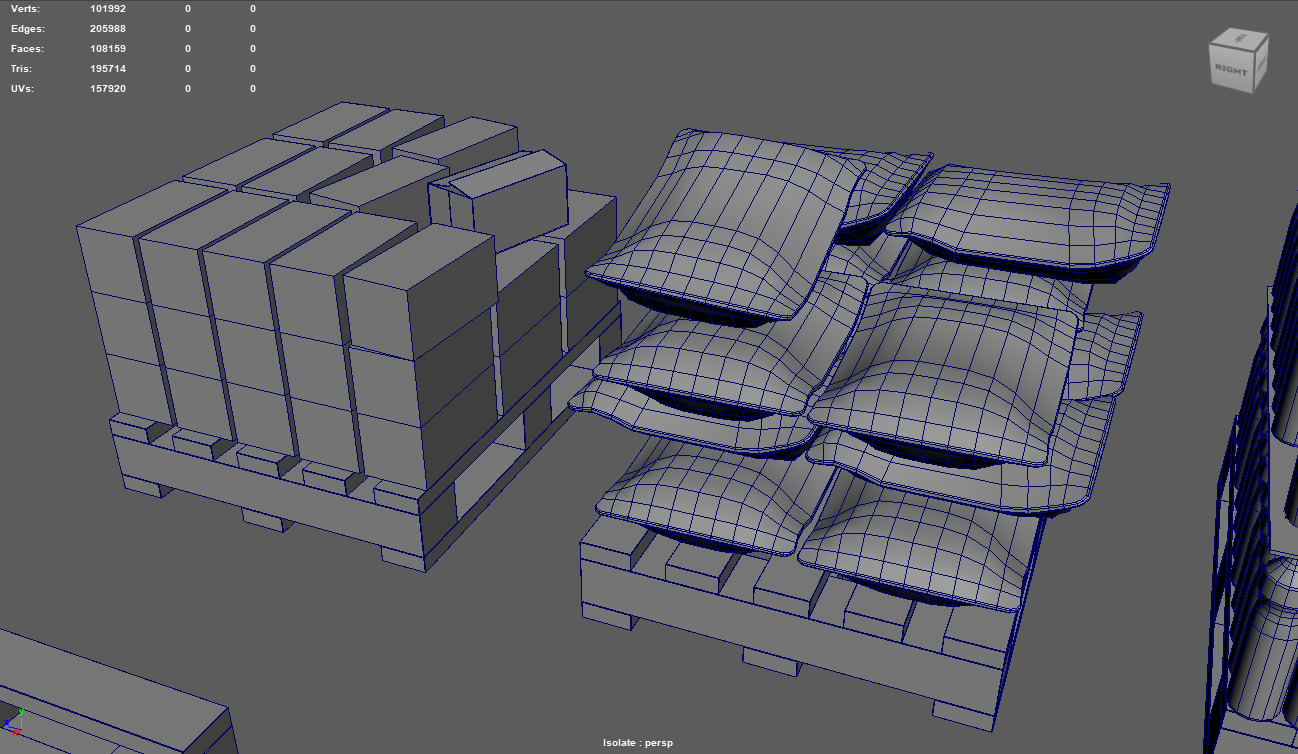 Wooden Pallets Pack Low-poly 3D model_12