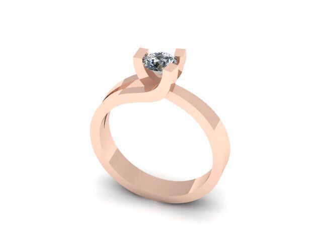  fancy solitair ring for daimonds 3D print model_11