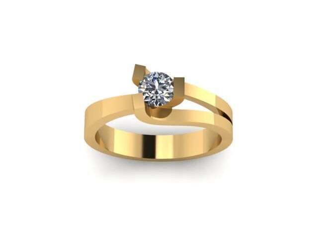  fancy solitair ring for daimonds 3D print model_3