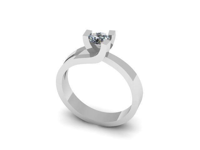  fancy solitair ring for daimonds 3D print model_10