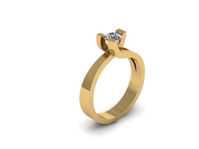  fancy solitair ring for daimonds 3D print model_6