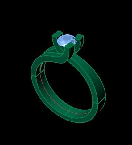  fancy solitair ring for daimonds 3D print model_12