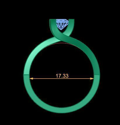  fancy solitair ring for daimonds 3D print model_21