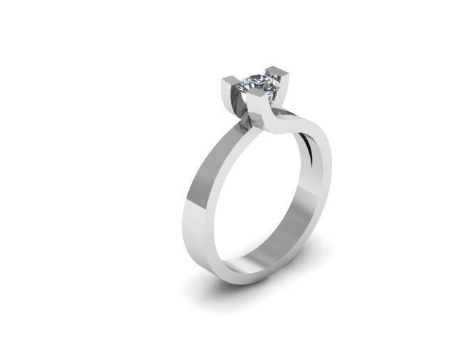  fancy solitair ring for daimonds 3D print model_7
