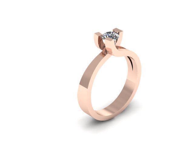  fancy solitair ring for daimonds 3D print model_8