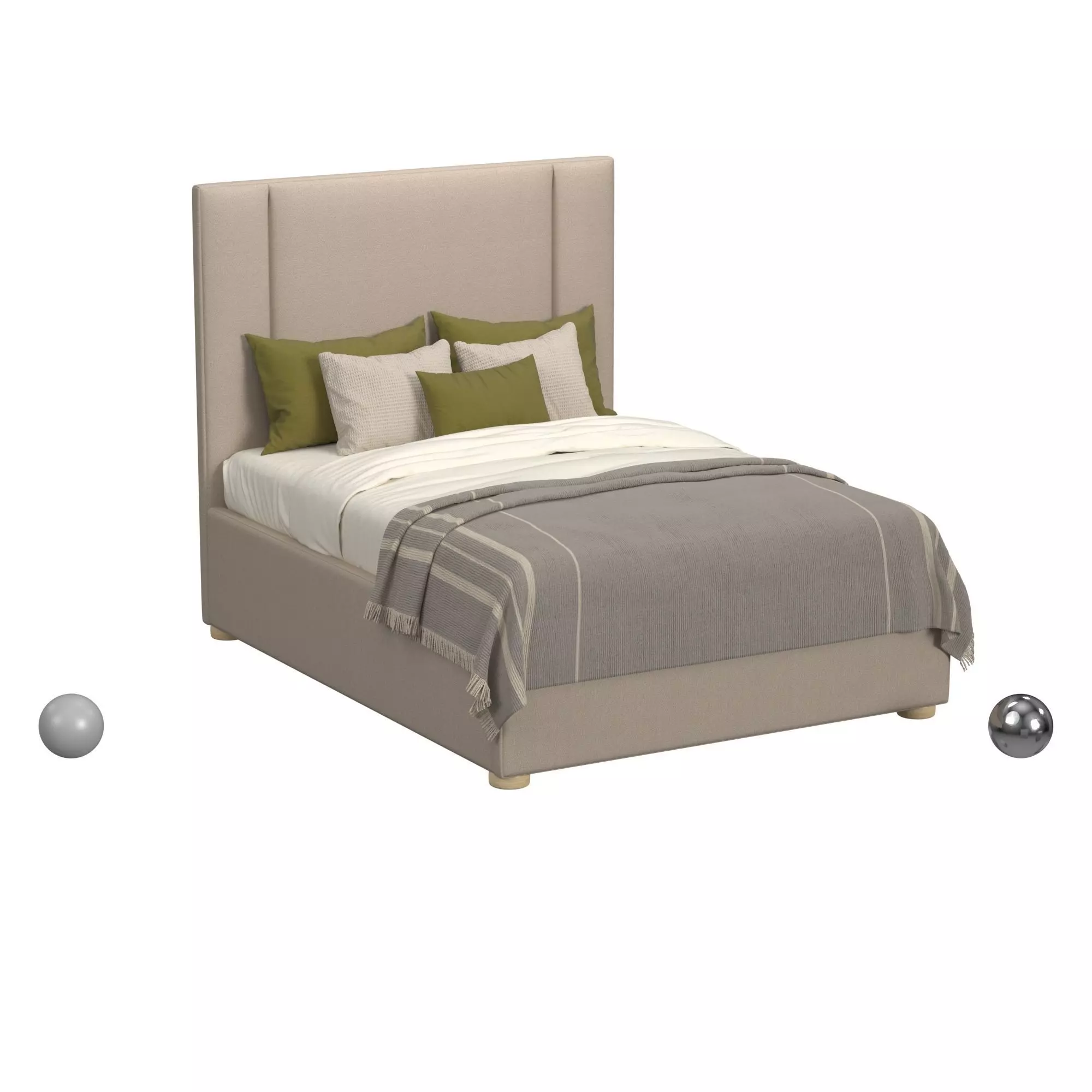 Mina Upholstered Bed 3D model_0