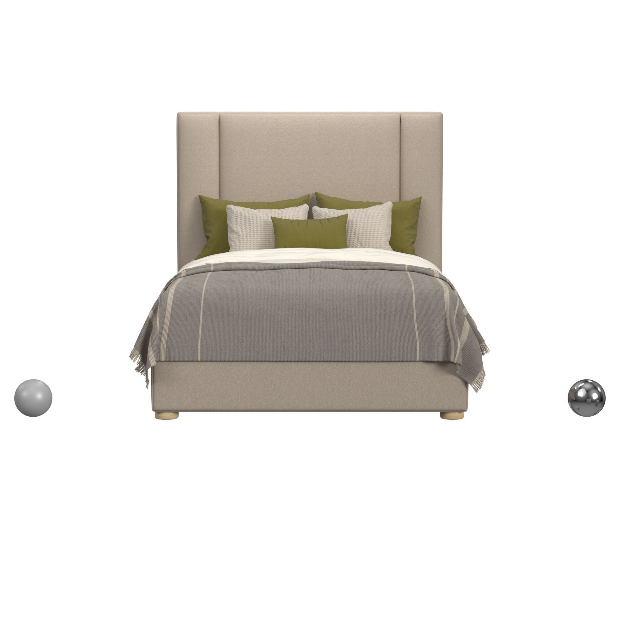 Mina Upholstered Bed 3D model_1