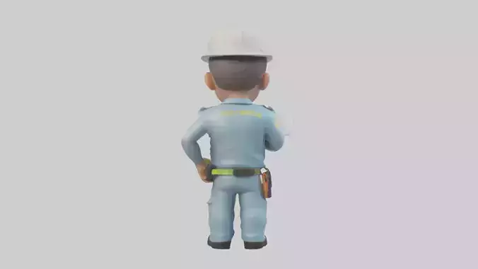 Cartoon Safety Officer model