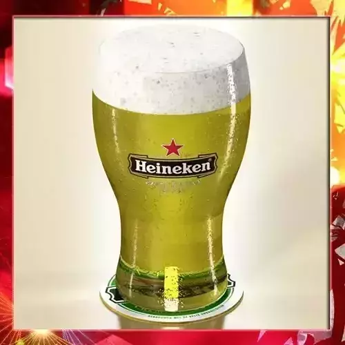 Heineken Beer - Pint Glass 3D model