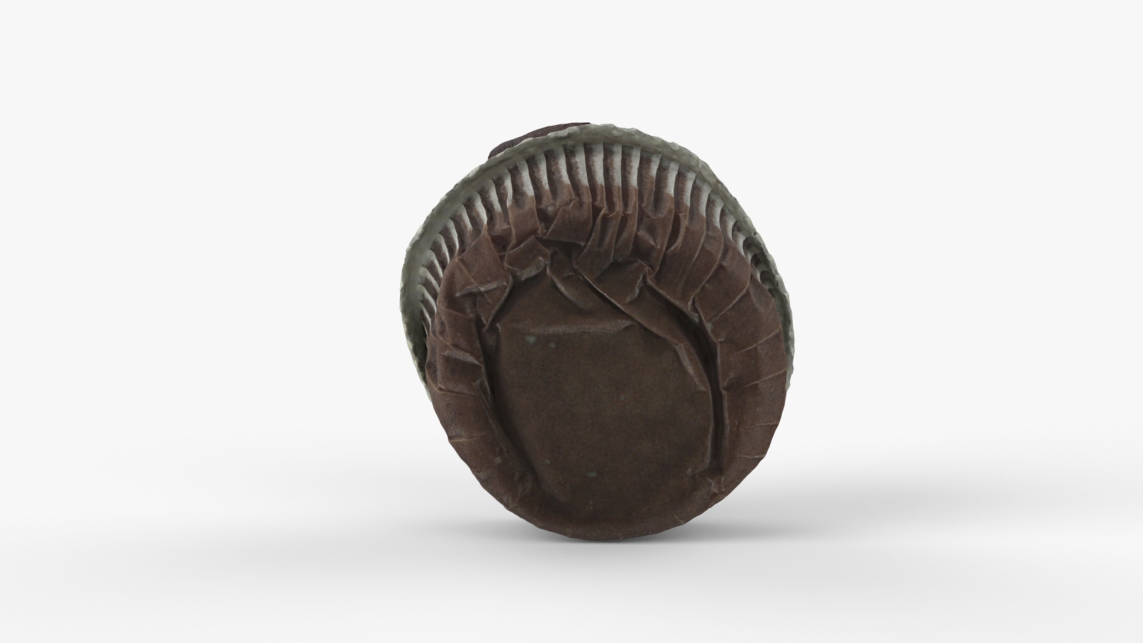 Photorealistic 3D scan of chocolate cupcake muffin Low-poly 3D model_5