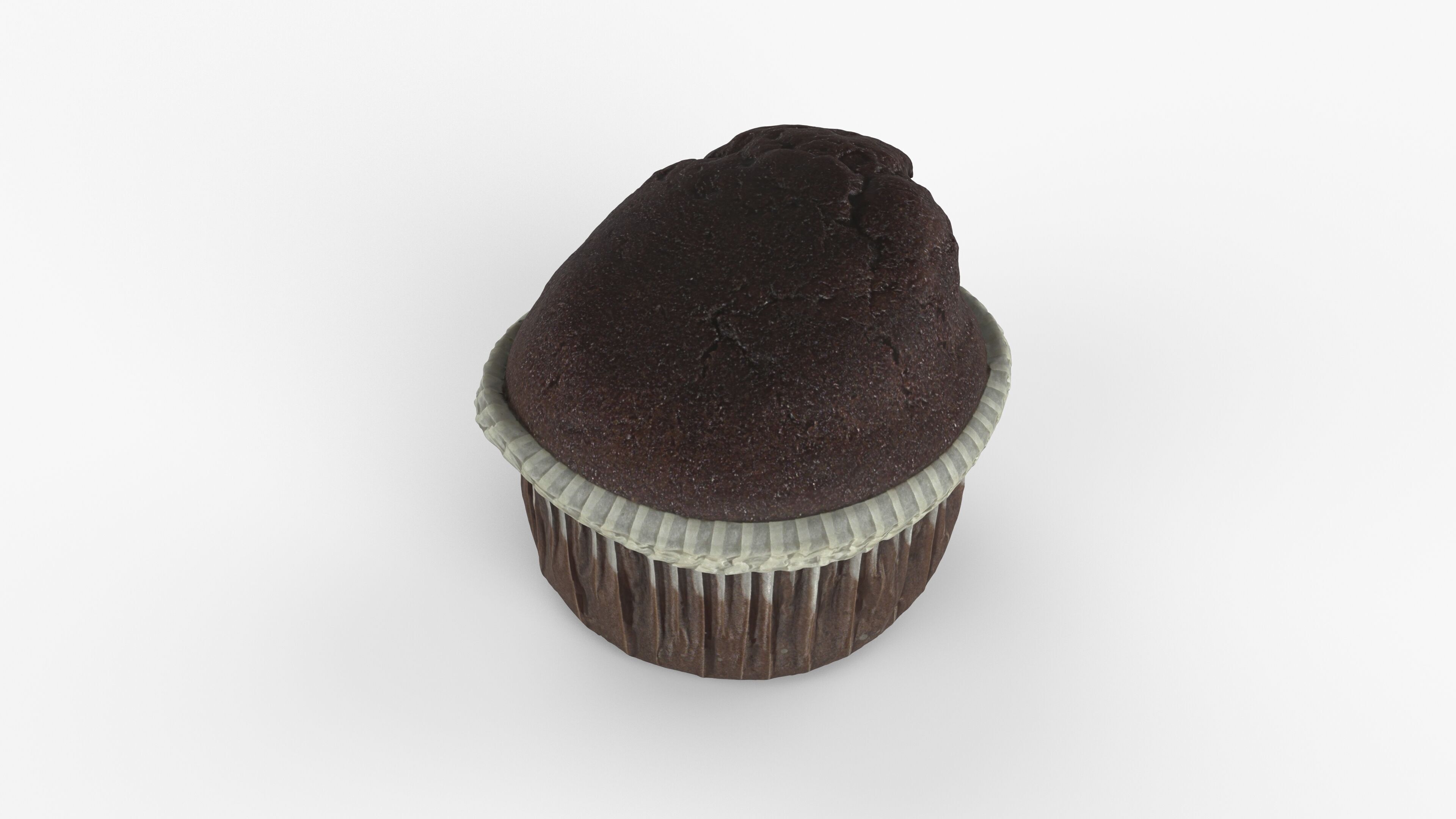 Photorealistic 3D scan of chocolate cupcake muffin Low-poly 3D model_14