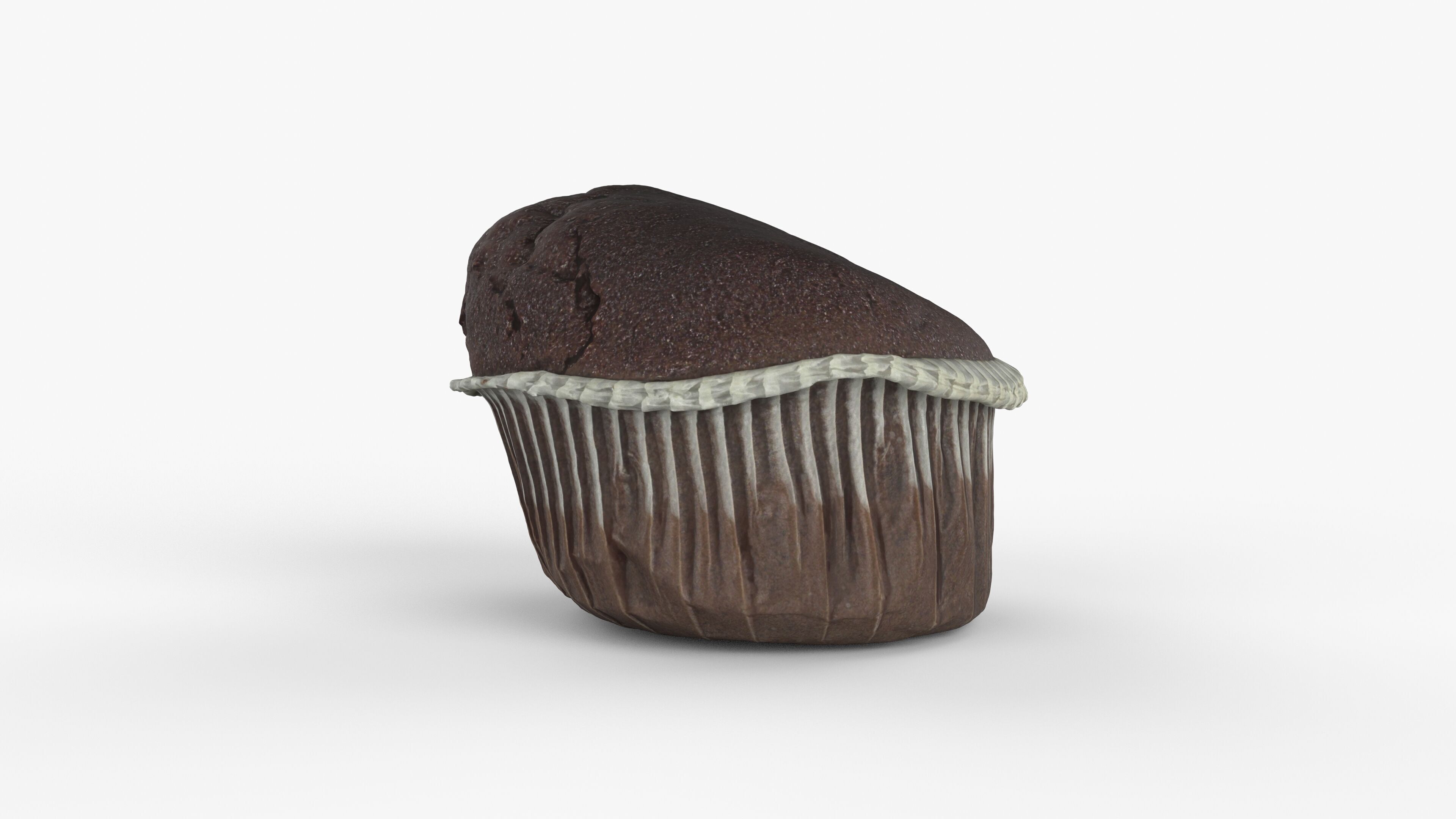 Photorealistic 3D scan of chocolate cupcake muffin Low-poly 3D model_11
