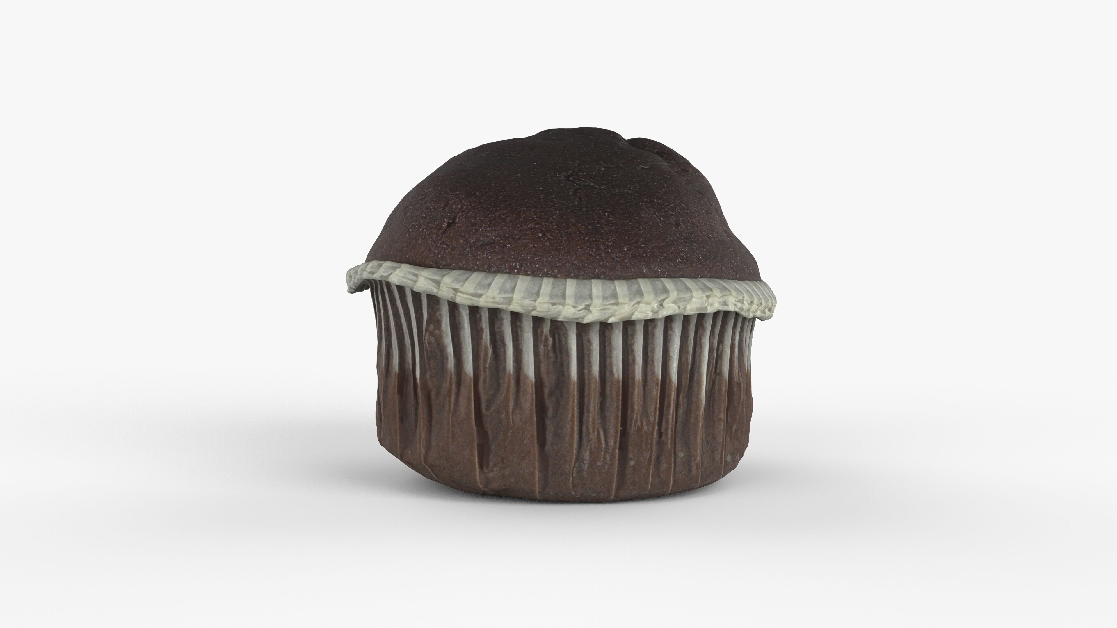 Photorealistic 3D scan of chocolate cupcake muffin Low-poly 3D model_7