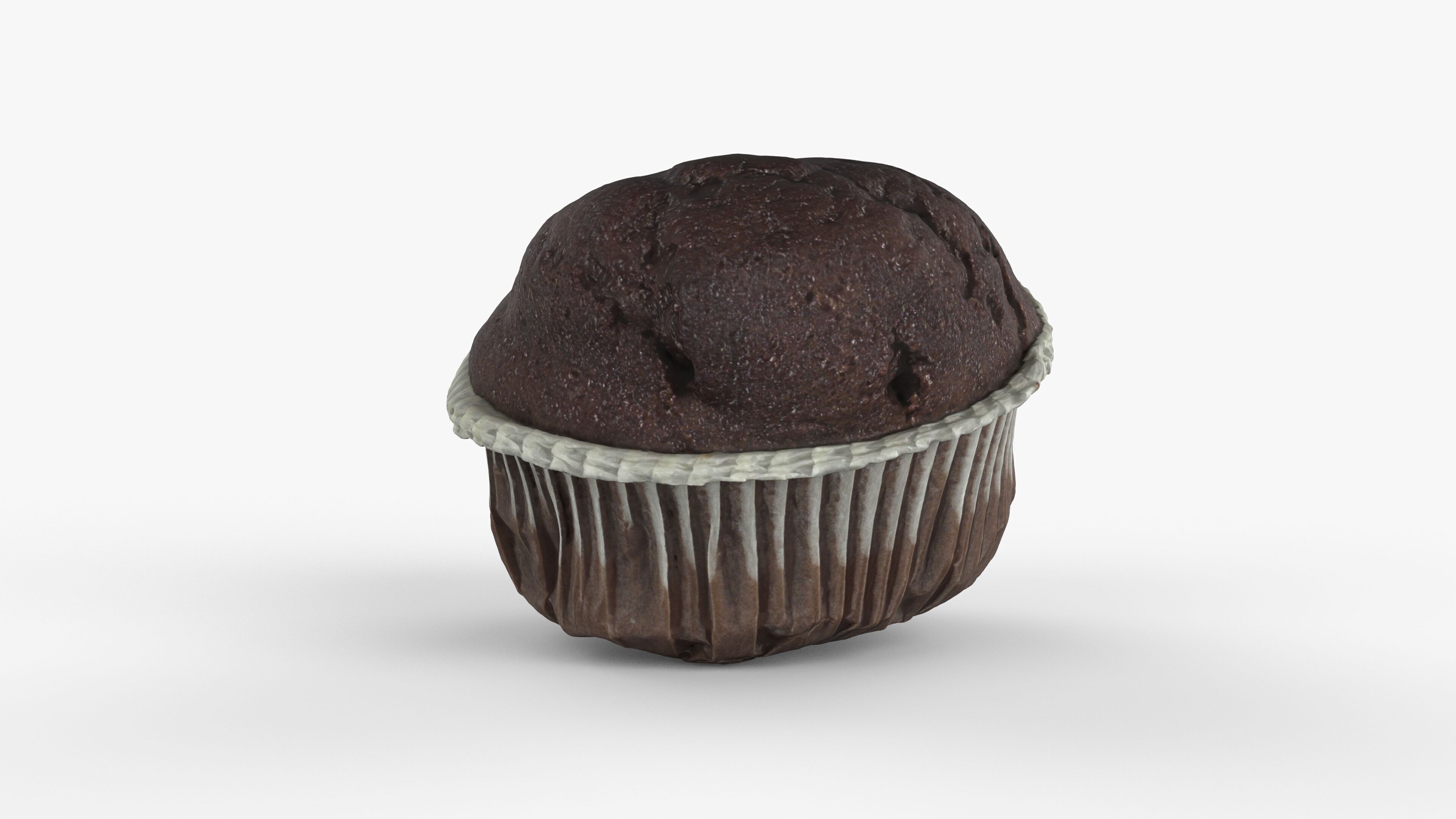 Photorealistic 3D scan of chocolate cupcake muffin Low-poly 3D model_8