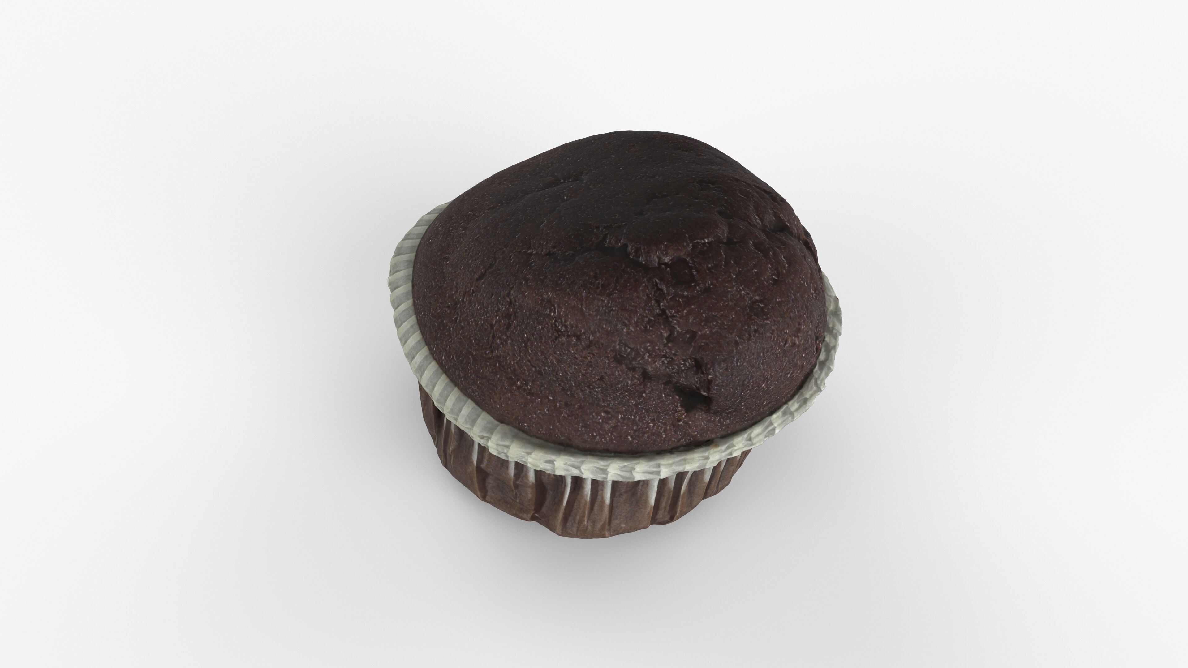 Photorealistic 3D scan of chocolate cupcake muffin Low-poly 3D model_10