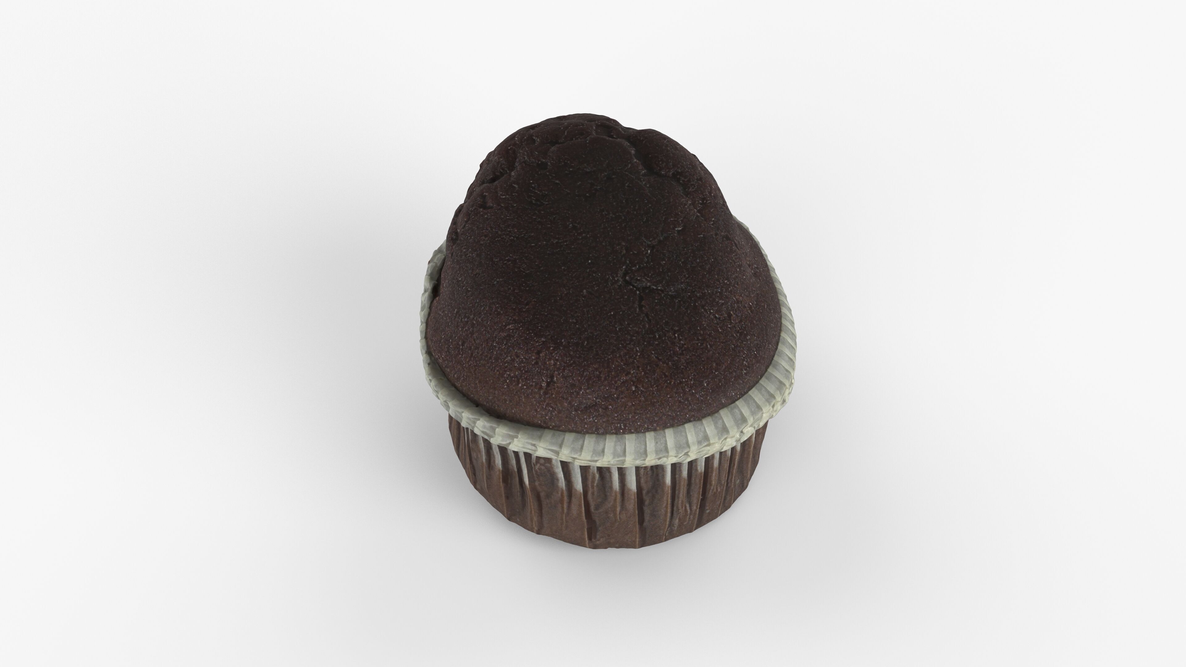 Photorealistic 3D scan of chocolate cupcake muffin Low-poly 3D model_12