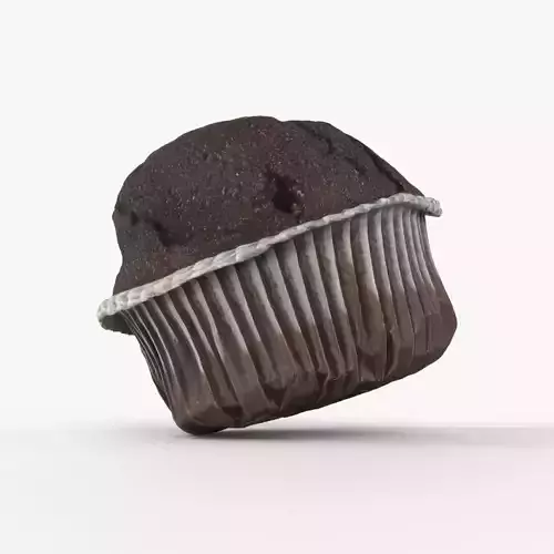Photorealistic 3D scan of chocolate cupcake muffin Low-poly 3D model Photorealistic 3D scan of chocolate cupcake muffin Low-poly 3D model