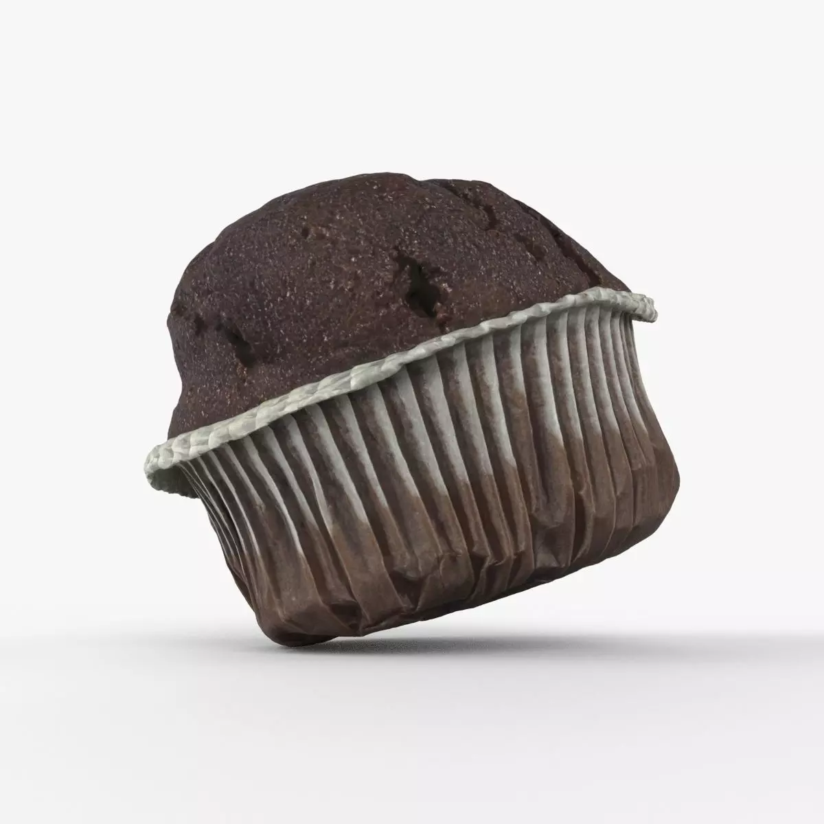 Photorealistic 3D scan of chocolate cupcake muffin Low-poly 3D model_0