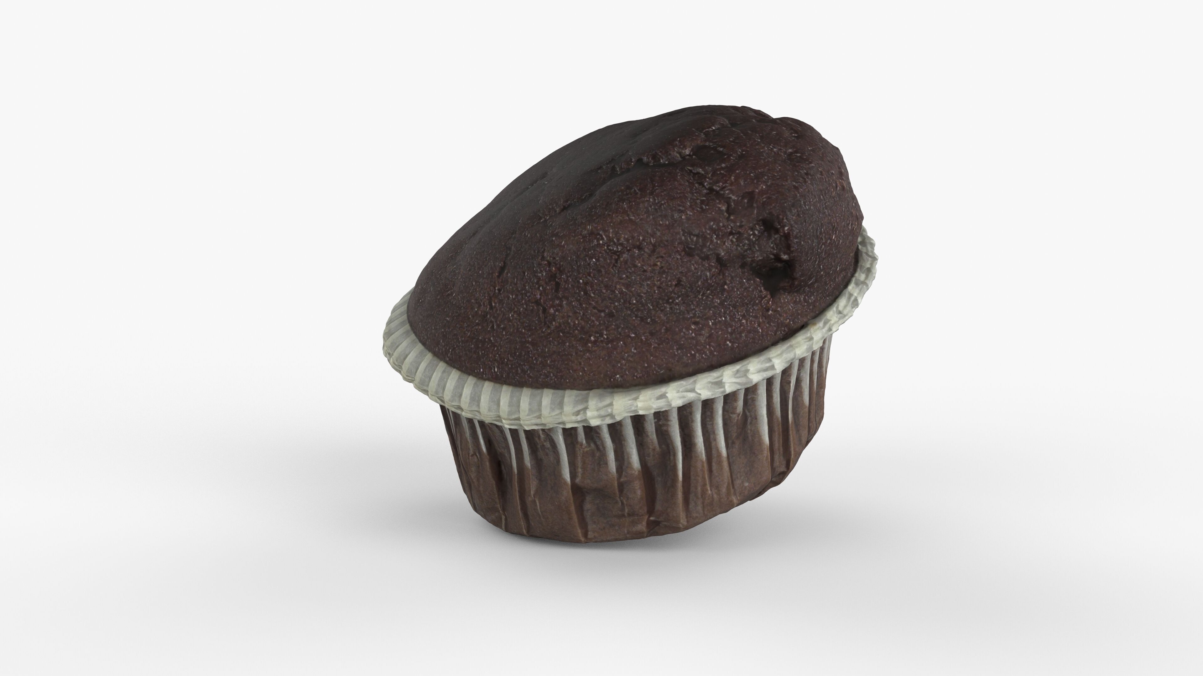 Photorealistic 3D scan of chocolate cupcake muffin Low-poly 3D model_3