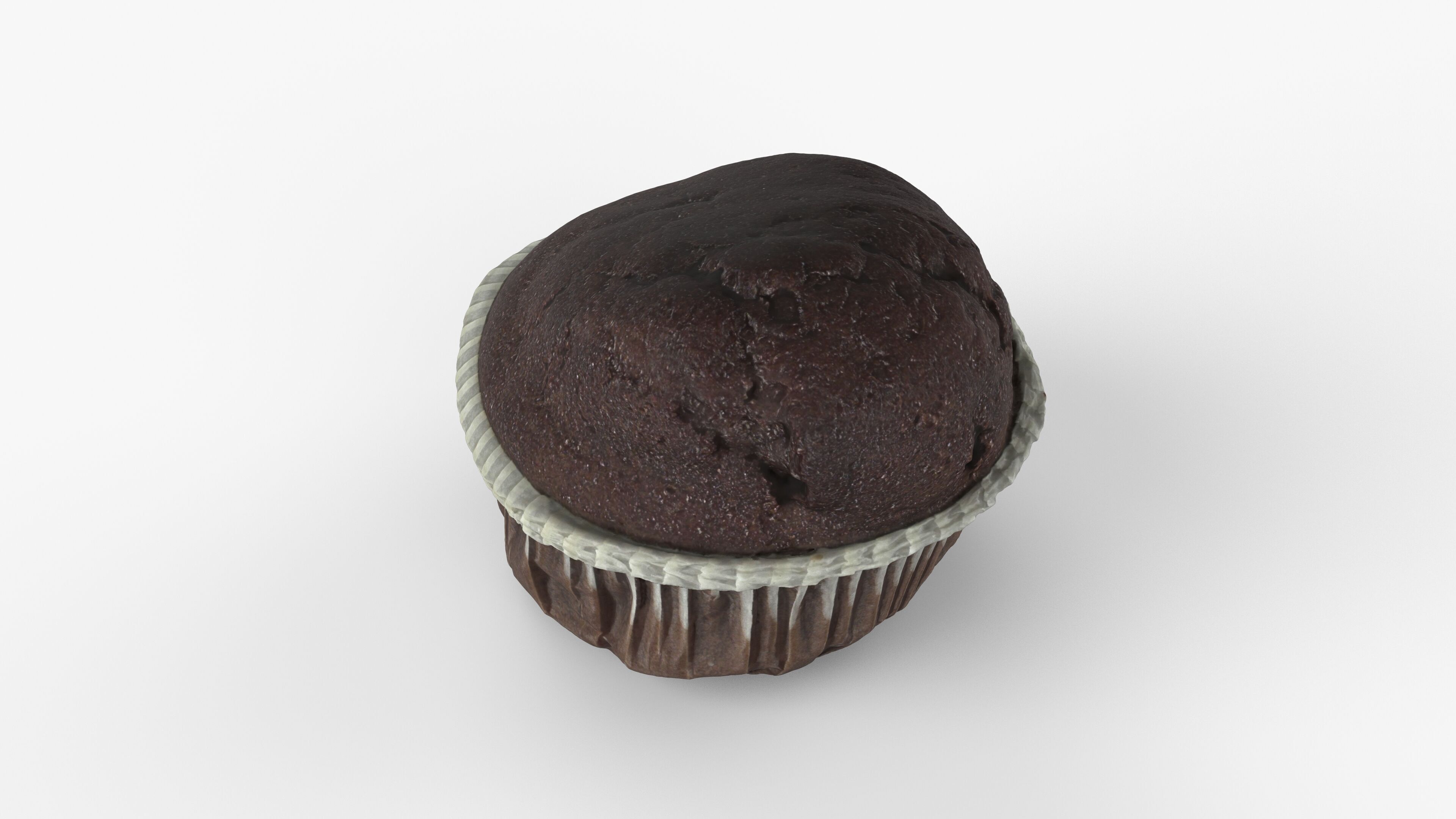 Photorealistic 3D scan of chocolate cupcake muffin Low-poly 3D model_2