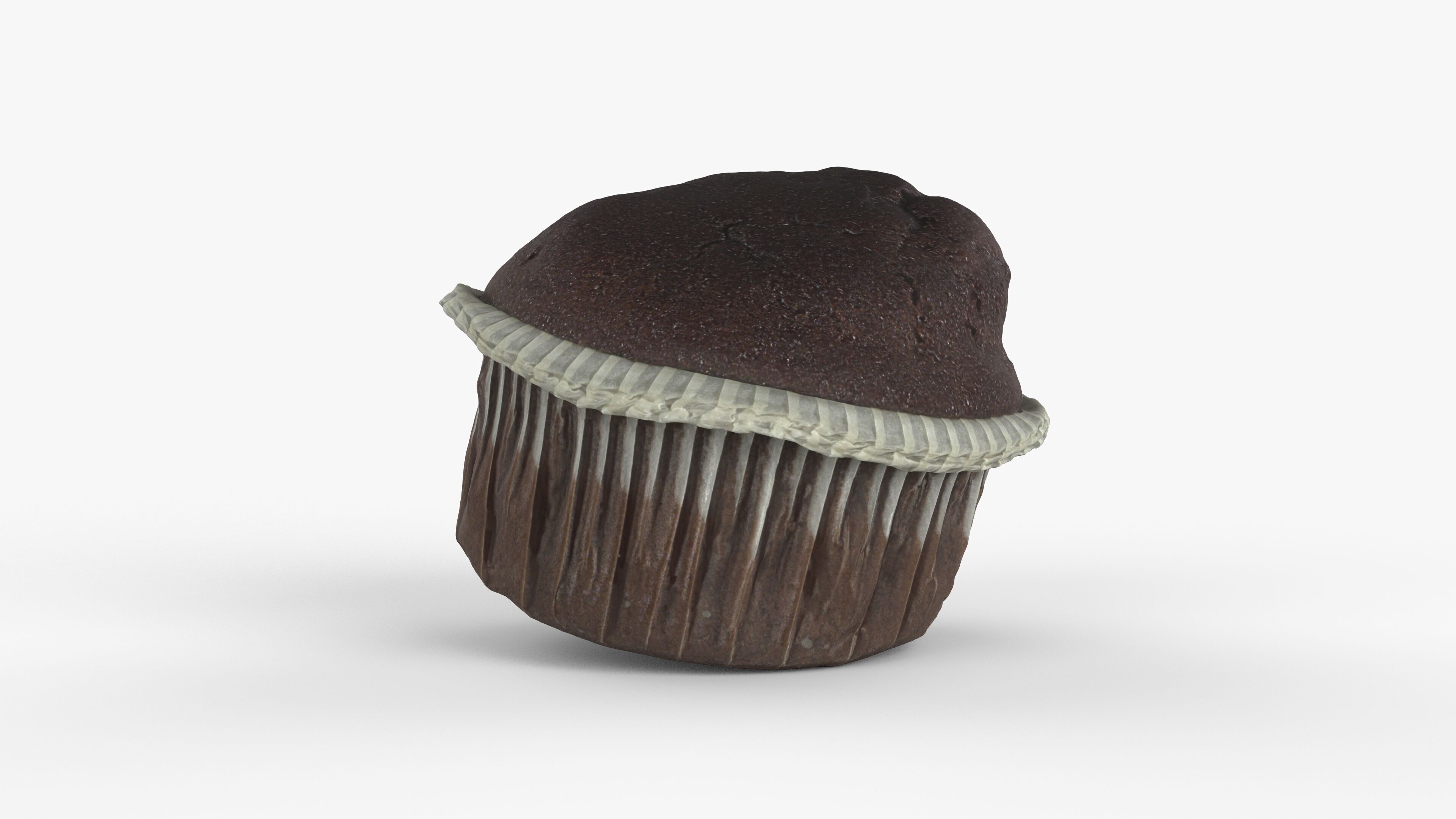 Photorealistic 3D scan of chocolate cupcake muffin Low-poly 3D model_6