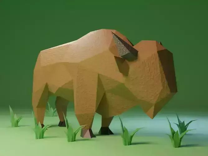 Low Poly Bison