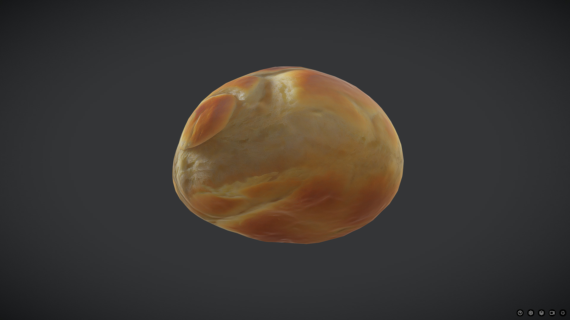 Bread Roll 4 Low-poly 3D model_3
