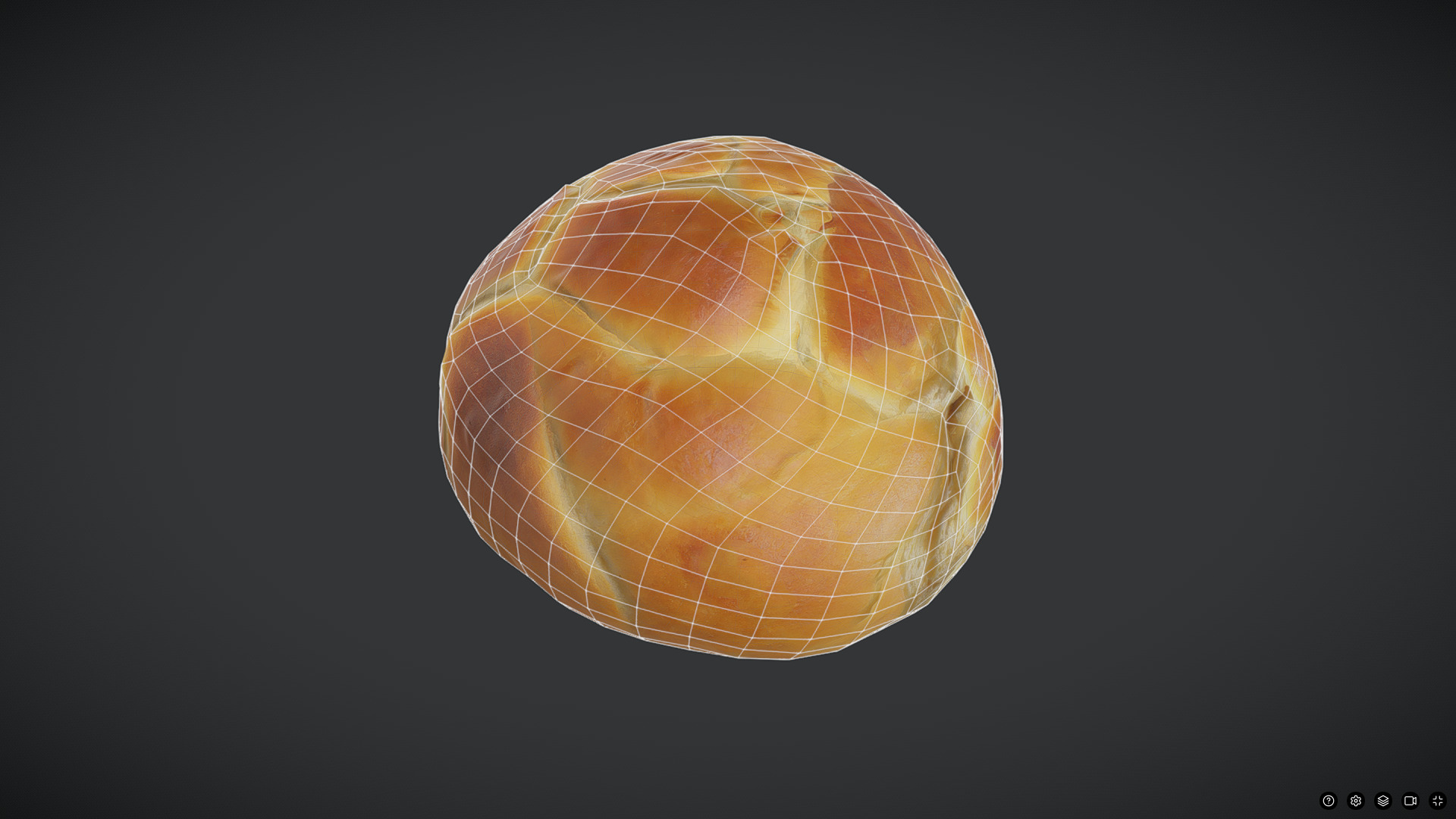 Bread Roll 4 Low-poly 3D model_2