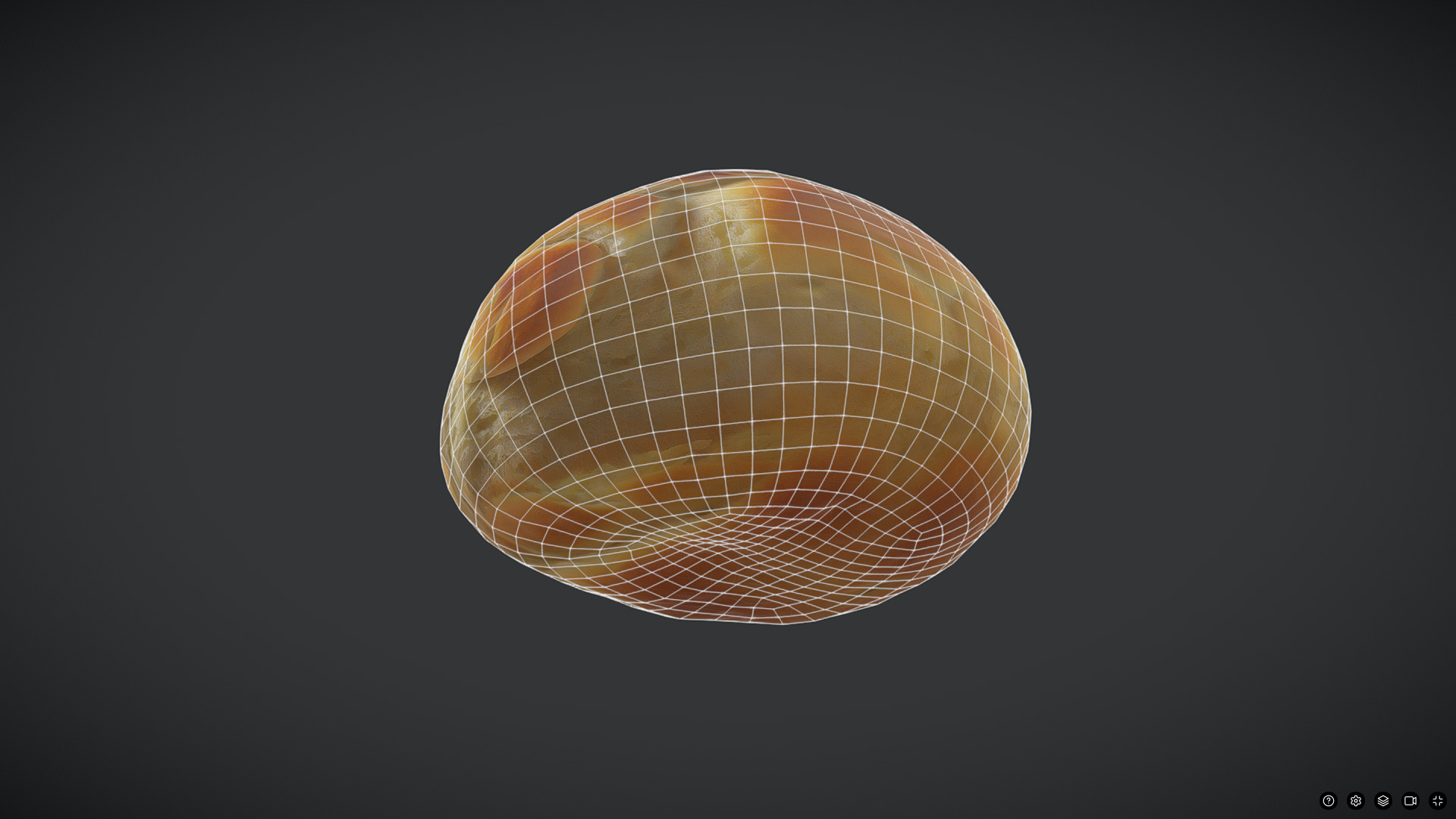 Bread Roll 4 Low-poly 3D model_4