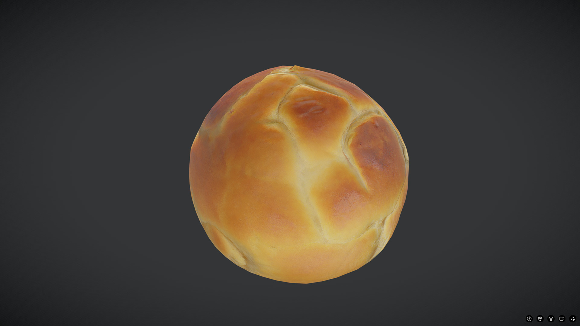 Bread Roll 4 Low-poly 3D model_5