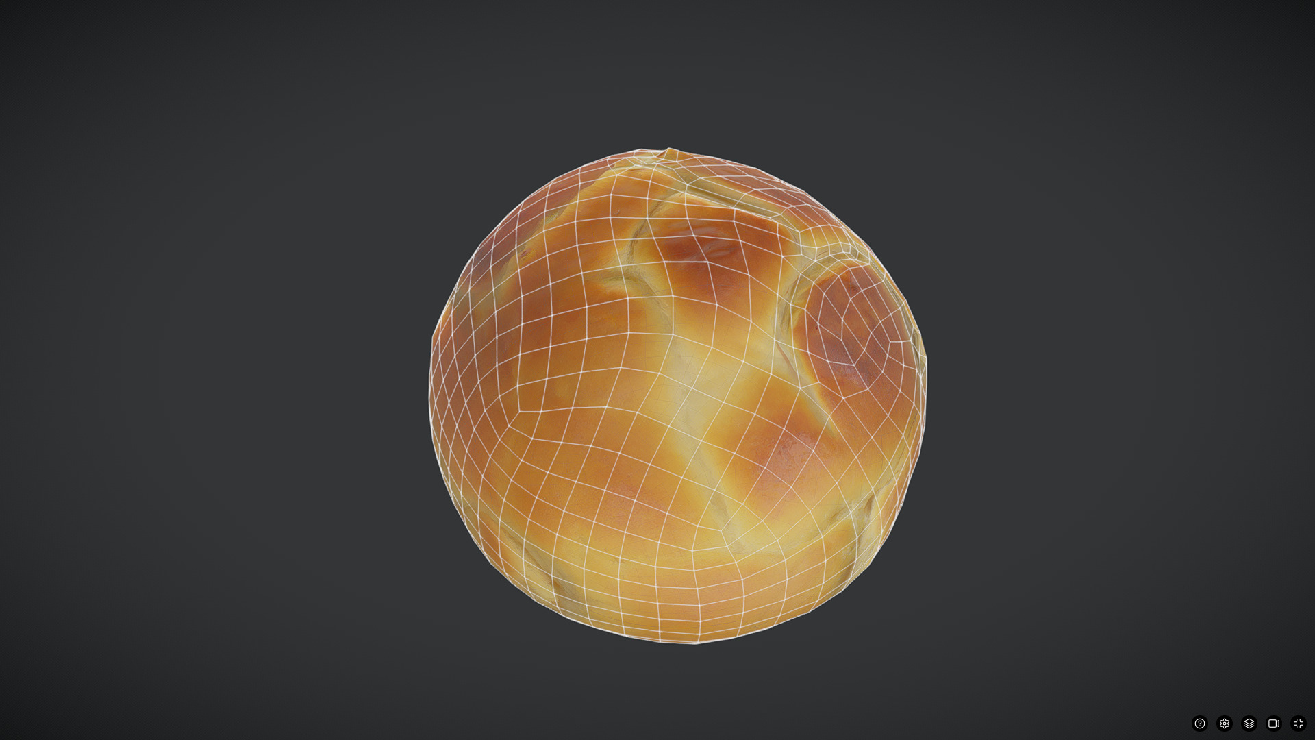 Bread Roll 4 Low-poly 3D model_6