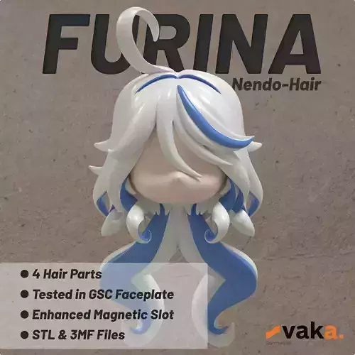 Furina Genshin Impact Custom Nendoroid Hair 3D Printable File