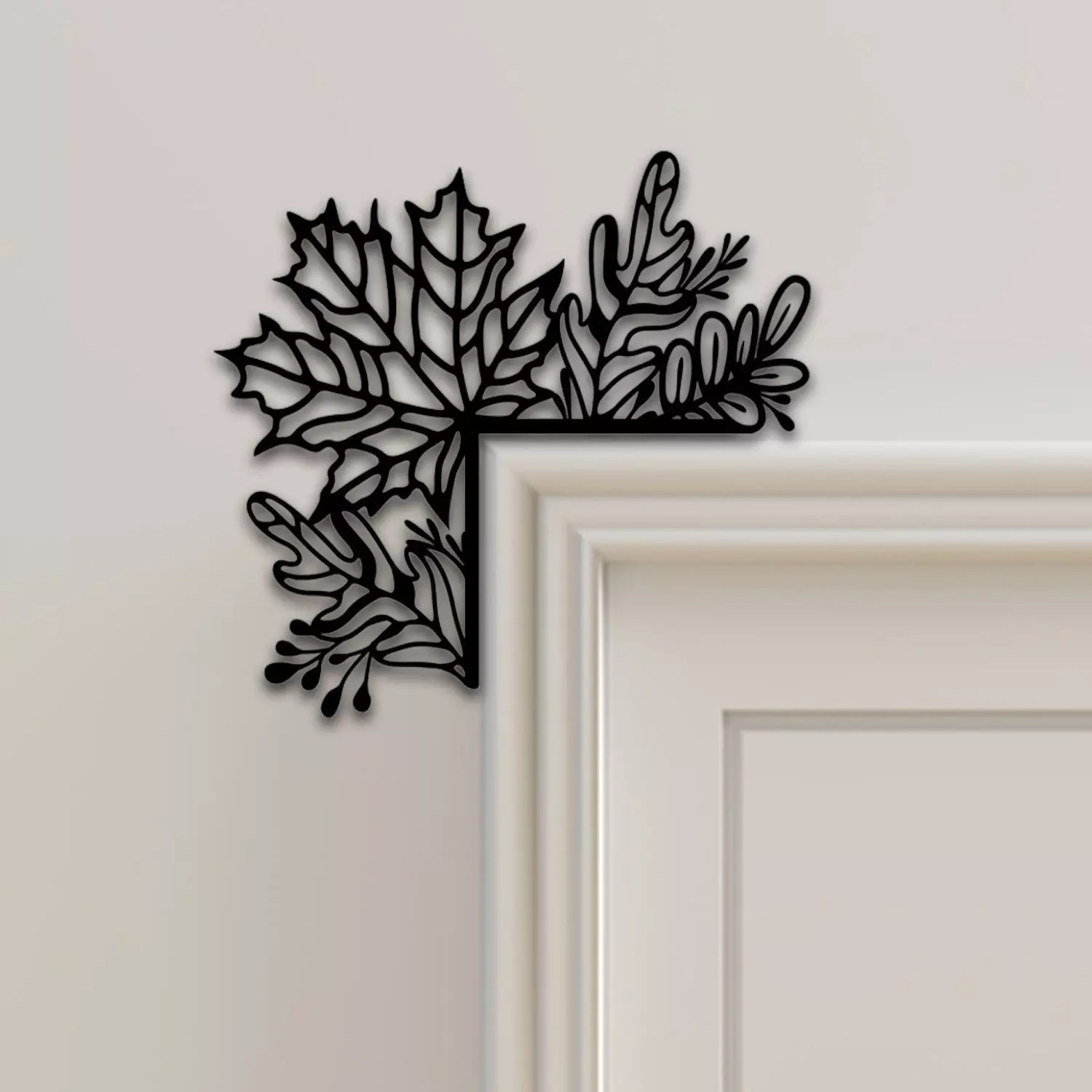 Leaf Door Corner Decor 3D print model_0