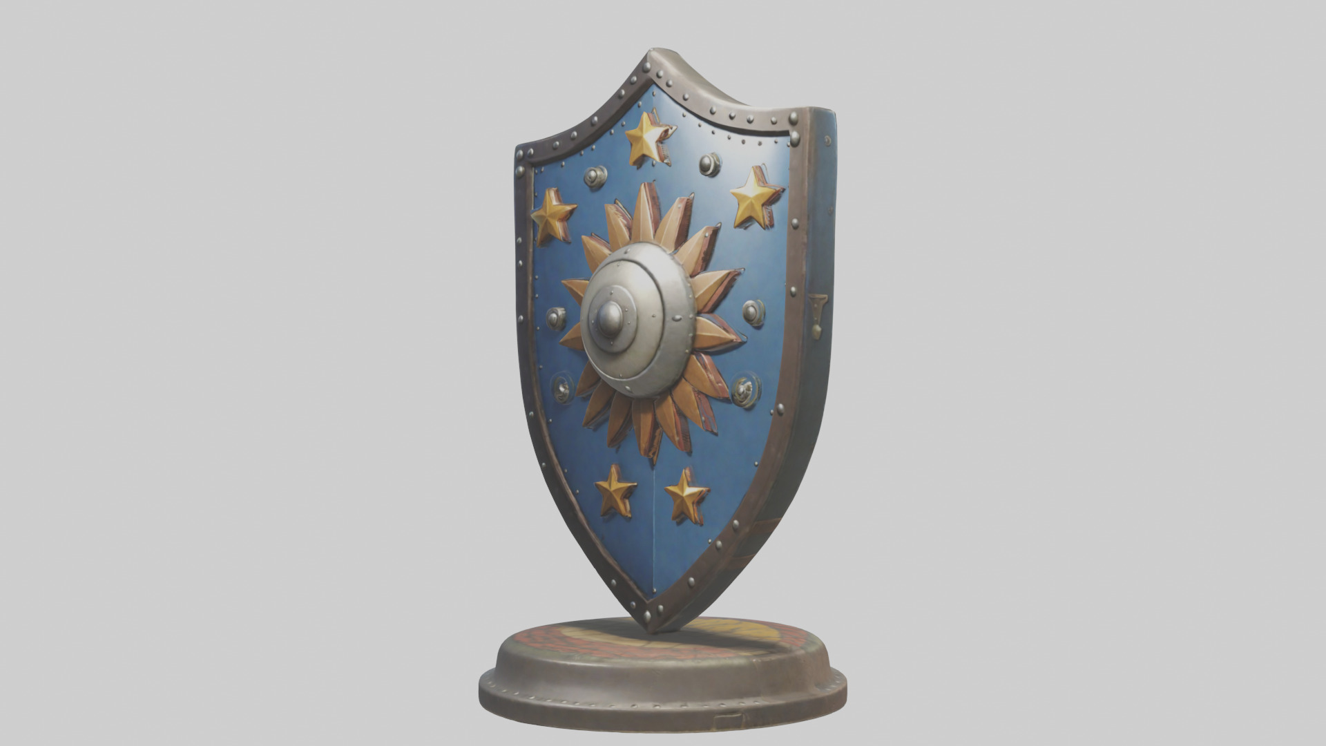 Cartoon Shield model 3D model_10