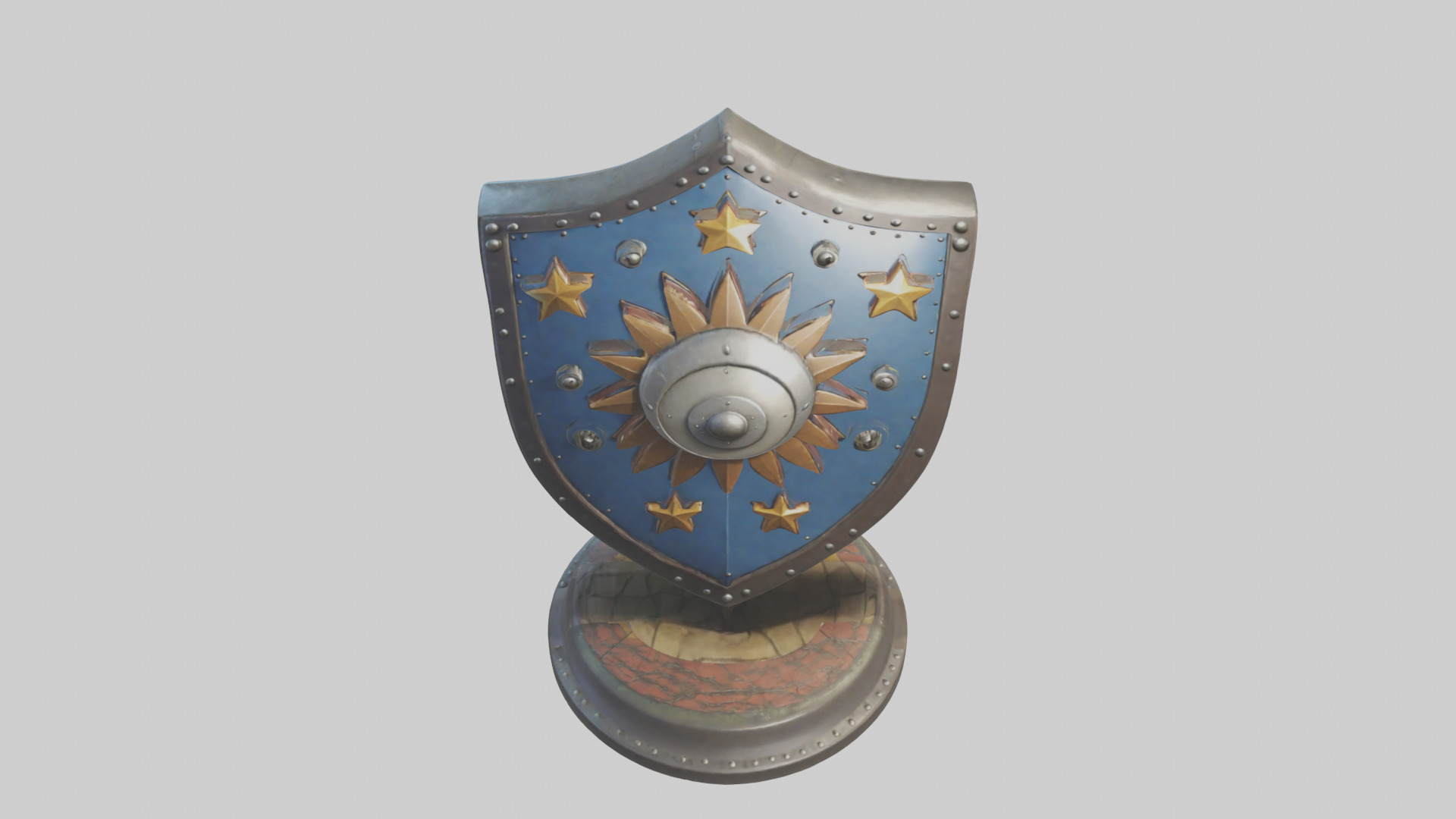 Cartoon Shield model 3D model_16