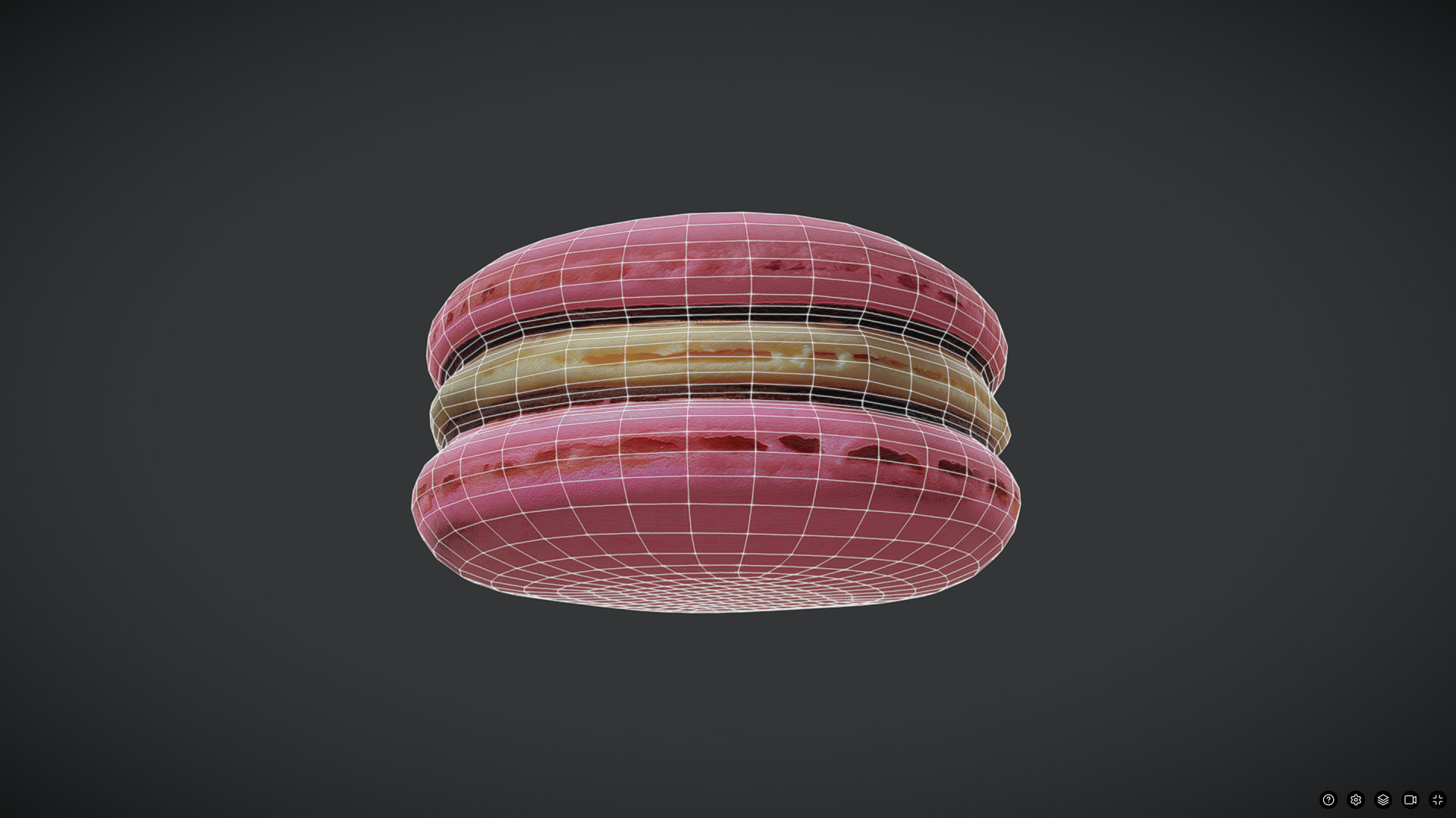 Macaron Low-poly 3D model_4